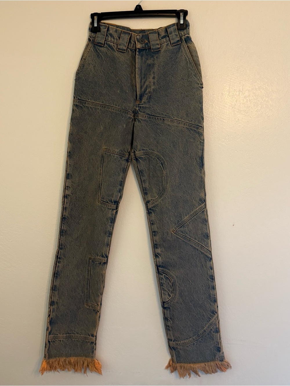 Barragán Women's frayed bottoms Jeans size 24 orange wash